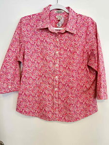 LL Bean pink/white Size MP blouse