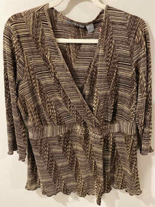 ny collection brown/creme Size 1X top
