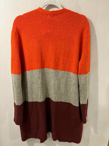 A New Day orange/gray/burgundy Size L sweater