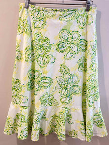 Eddie Bauer white/green/yellow Size 10 skirt