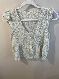 white/mint Size S top
