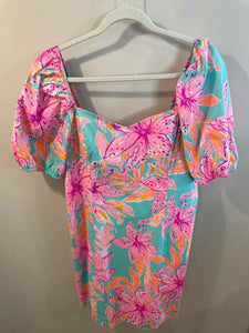 Lilly Pulitzer turquoise/pink/orange Size 14 dress