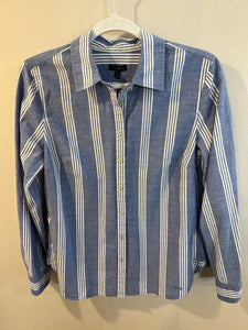 Talbots blue/white Size 8 blouse