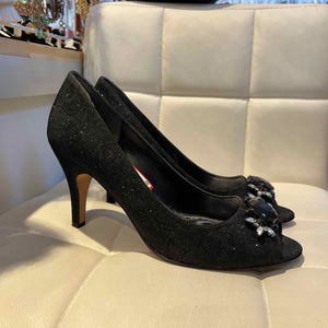 J Renee Black Shoe Size 9 peep toe